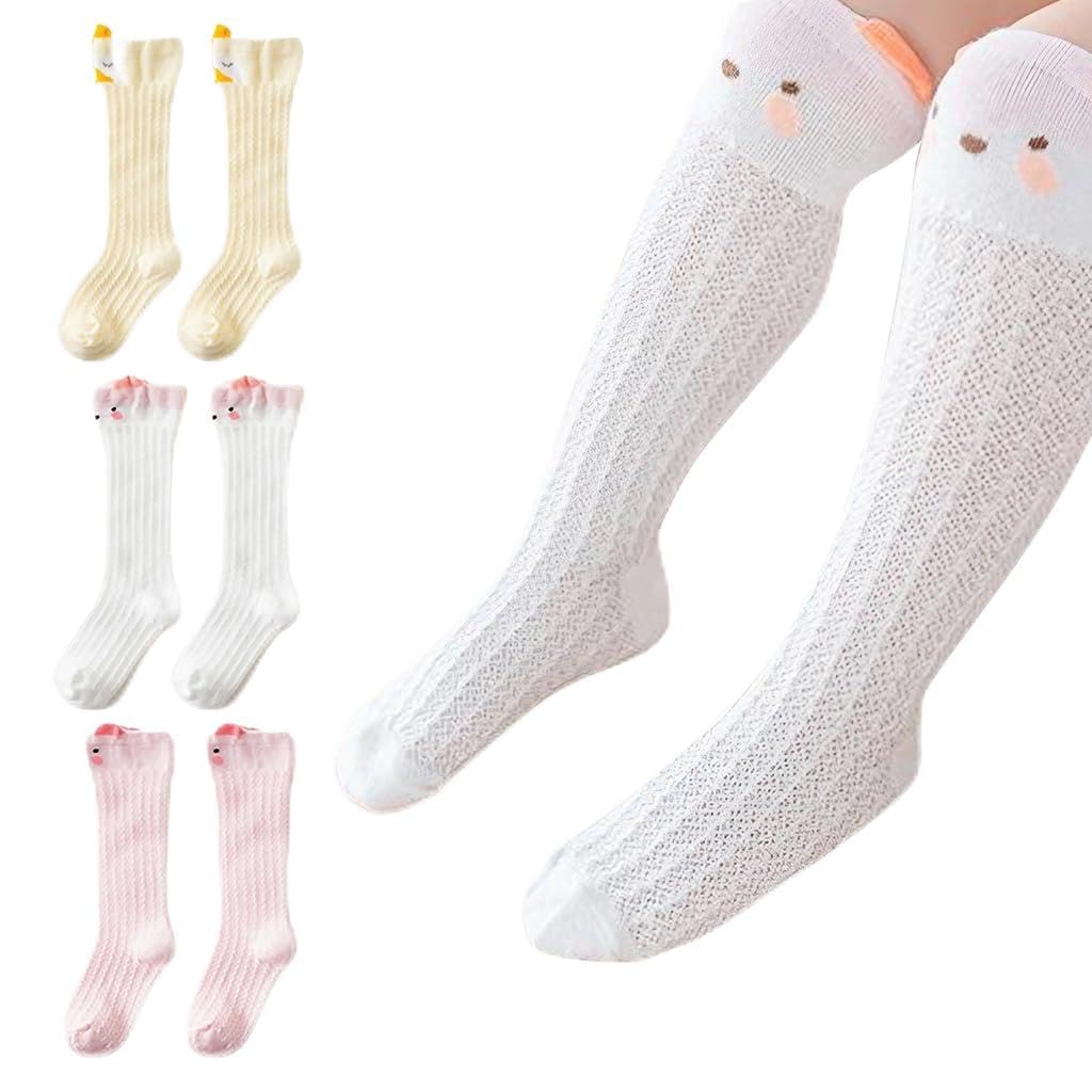 SNOWIE SOFT 3 Pairs Baby Girls Stocking Polyester Cotton Mesh Stocking Knee High Breathable Summer Stockings Cartoon Baby Stockings Gift for Baby Girls 1-3 Years Old, M SNOWIE SOFT 3 Pairs Baby Girls Stocking Polyester Cotton Mesh Stocking Knee High Breathable Summer Stockings Cartoon Baby Stockings Gift for Baby Girls 1-3 Years Old, M